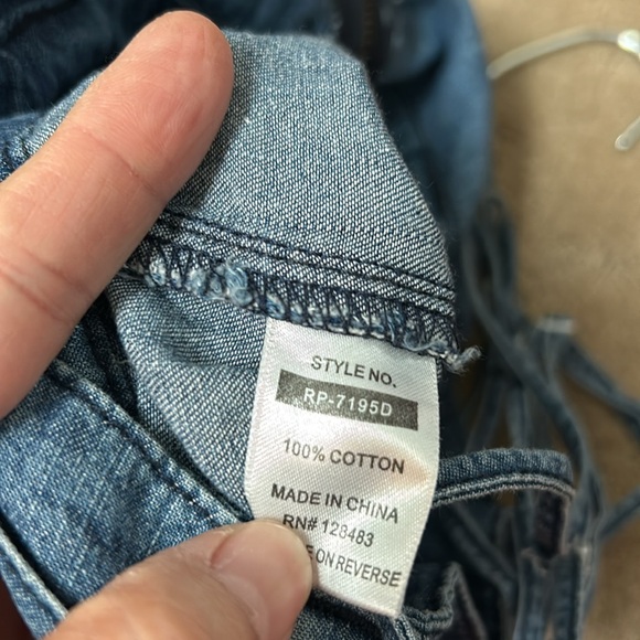 Litz Premium Cotton Chambray Palazzo Wide Leg Jumpsuit Sz S - Picture 7 of 8